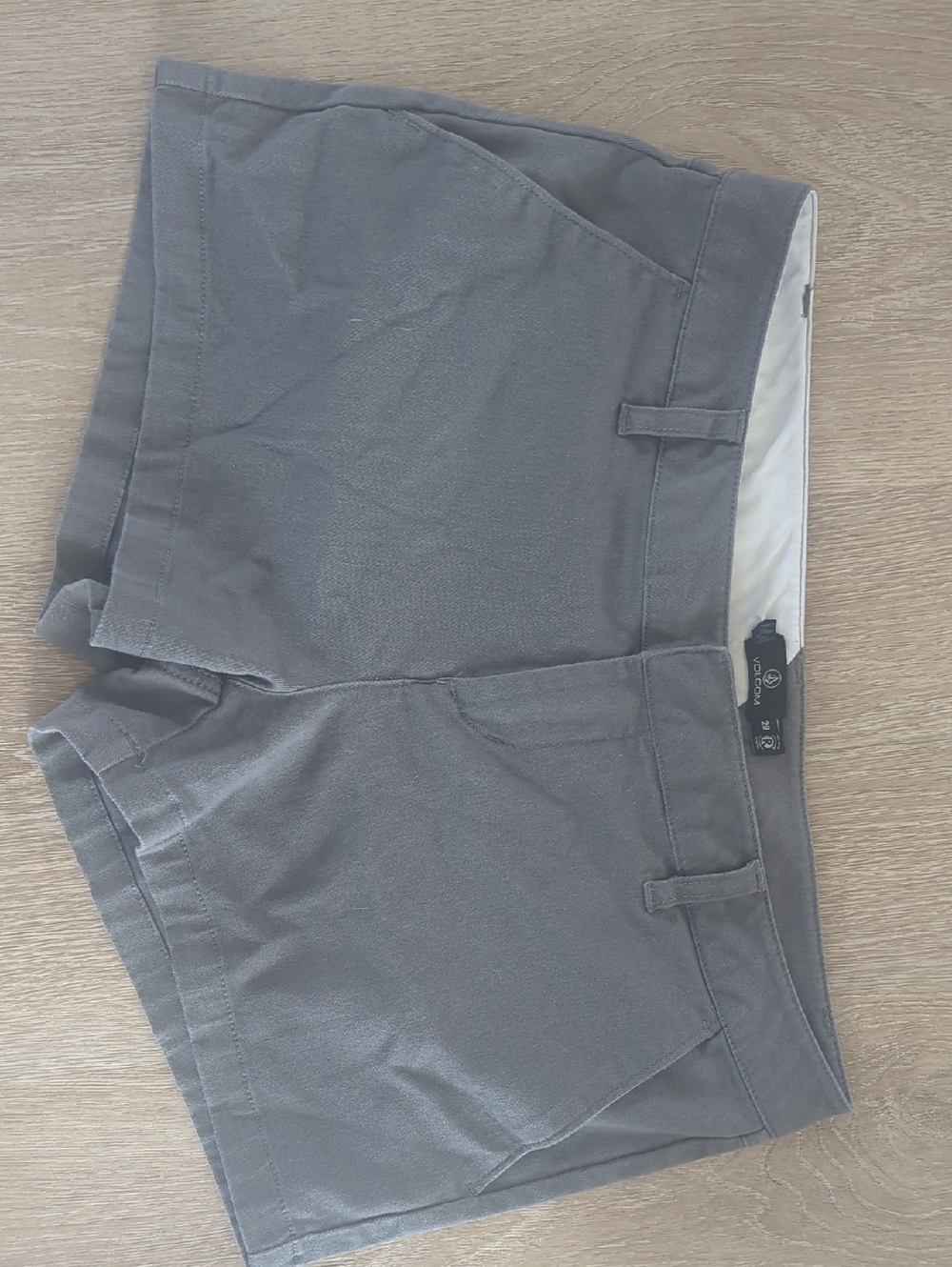 Volcom Women's Gray Shorts with Subtle Stitching